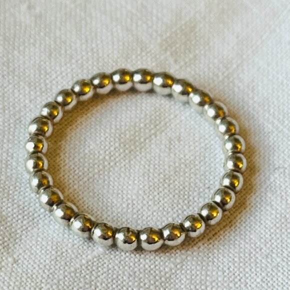 Pandora Sterling Silver Beaded Ring Size 6 - Picture 2 of 5